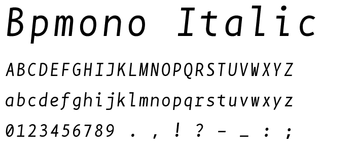 BPmono Italic font